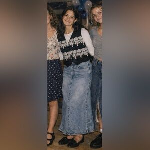 Facets Black and Lace vest